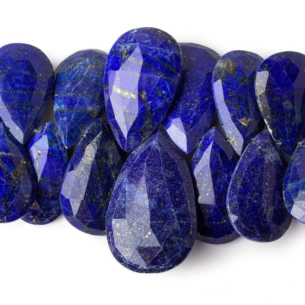 16x9-34x21mm Lapis Lazuli Faceted Pear Beads 8 inch 35 pieces