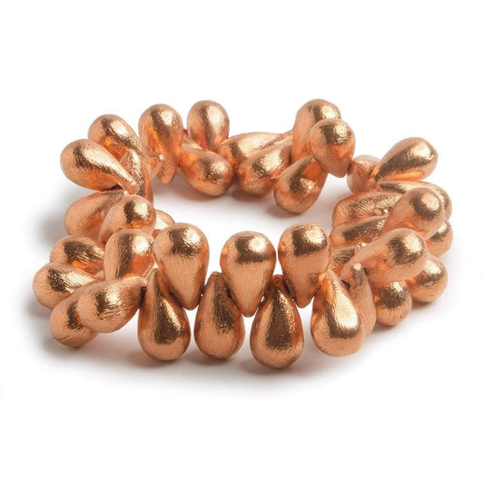 16x9mm Copper Tear Drop Brushed 8 inch 42 pcs