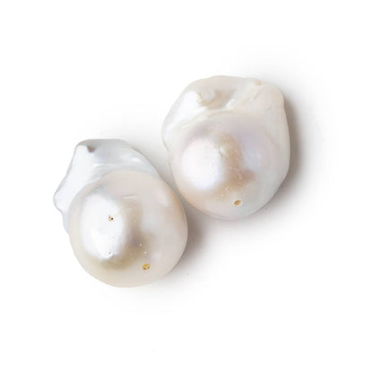 17-19mm Off White Ultra Baroque Focal Set of 2 Beads AA