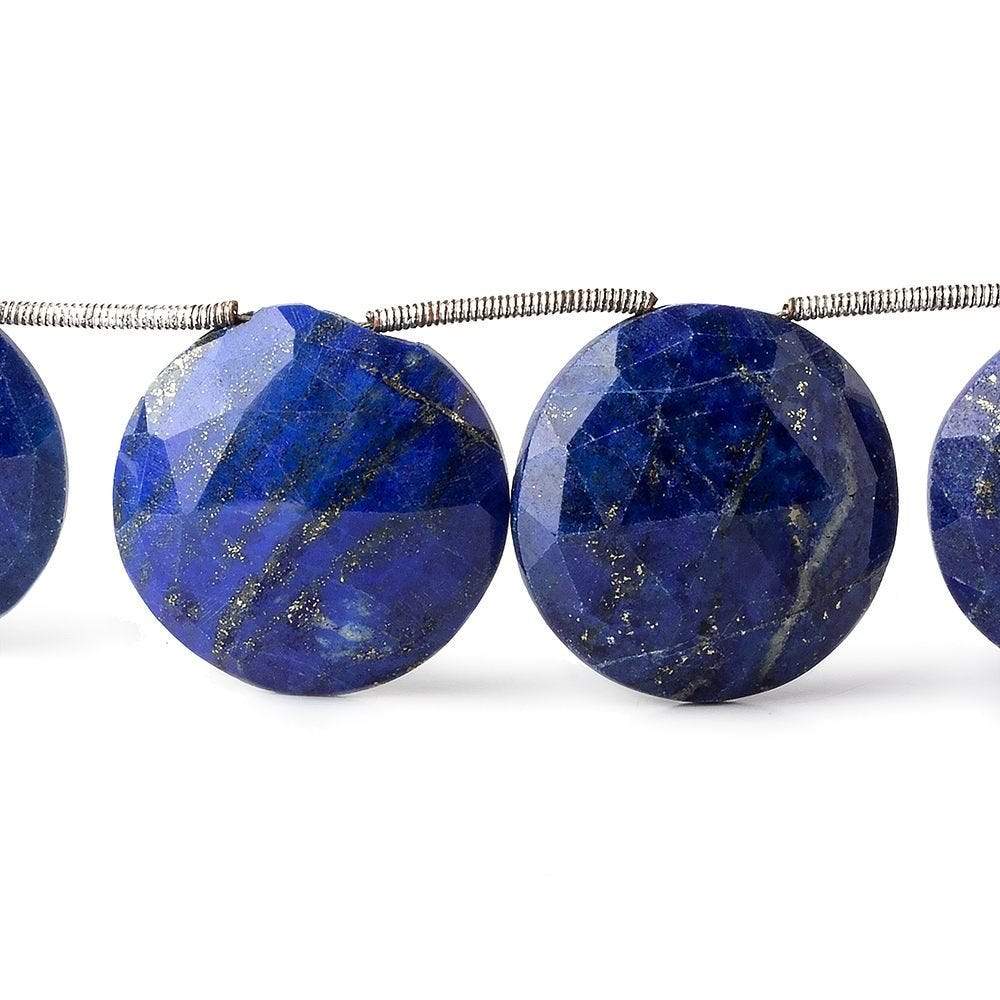 17-20mm Lapis Lazuli Top Drilled Faceted Coin 8 inch10 pieces