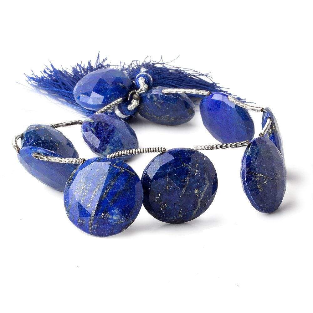 17-20mm Lapis Lazuli Top Drilled Faceted Coin 8 inch10 pieces