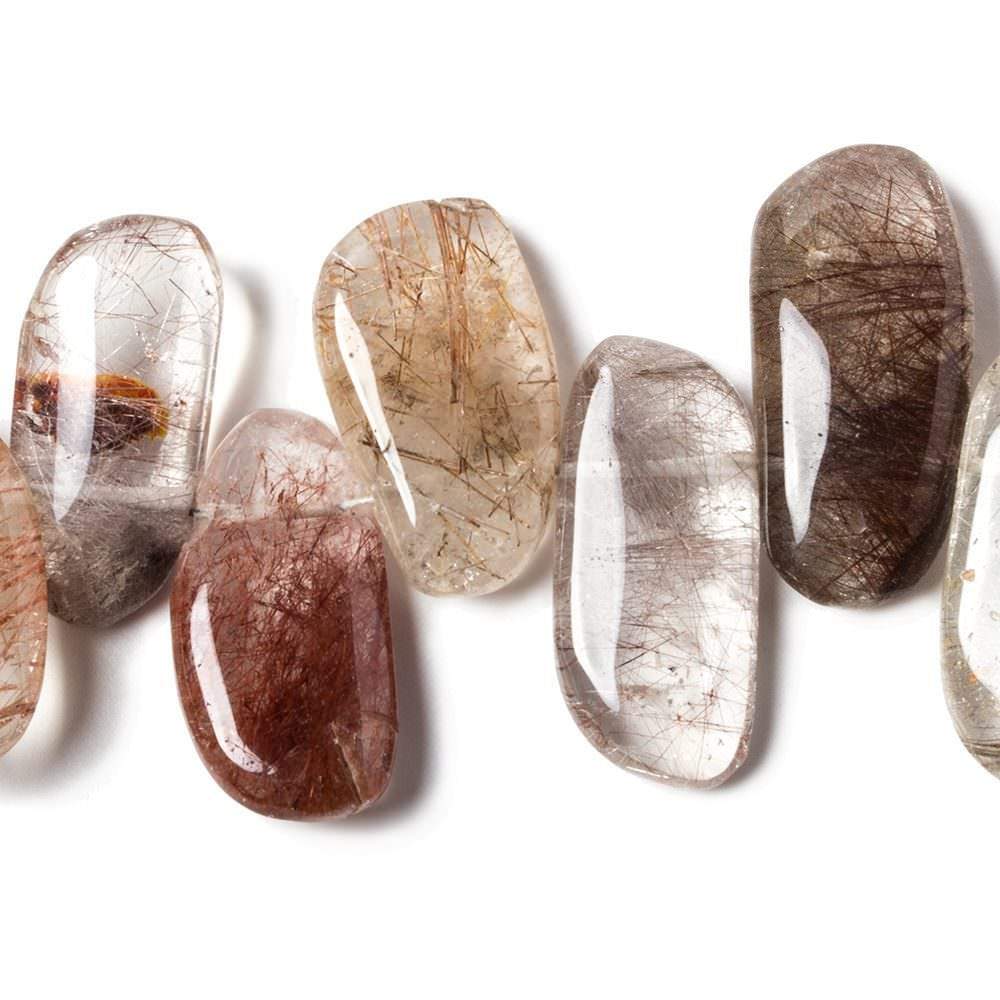 17 - 20mm Rutilated Quartz Plain Freeform Beads 8 inch 26 pieces