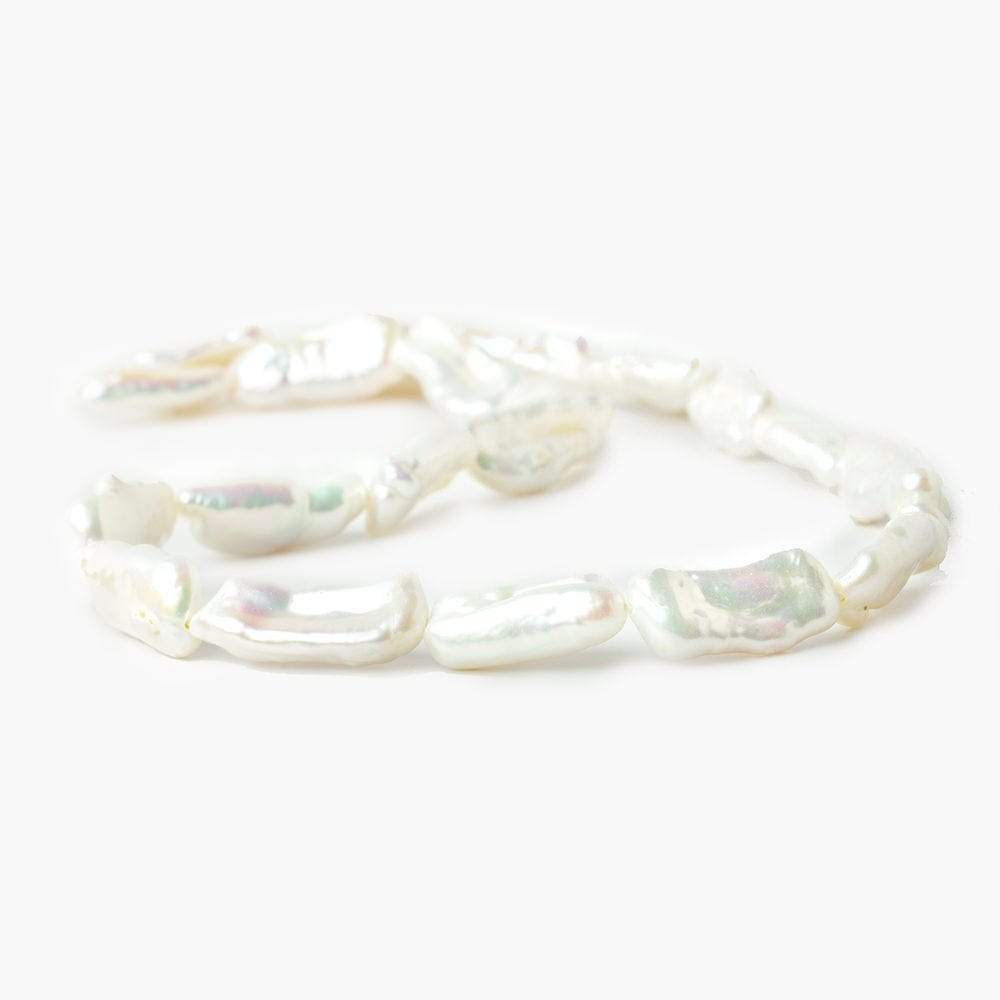 17-21mm Off White Biwa Straight Drill Freshwater Pearls 15 inch 20 pieces