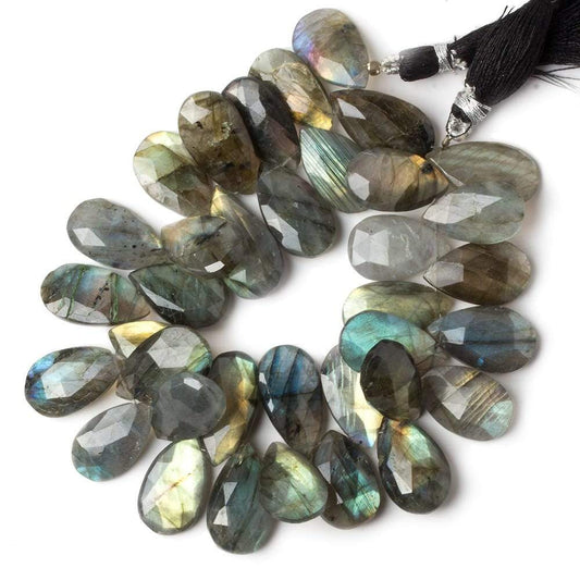 17-22mm Labradorite Faceted Pear Beads 8 inch 34 pieces