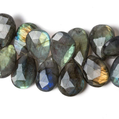17-22mm Labradorite Faceted Pear Beads 8 inch 34 pieces