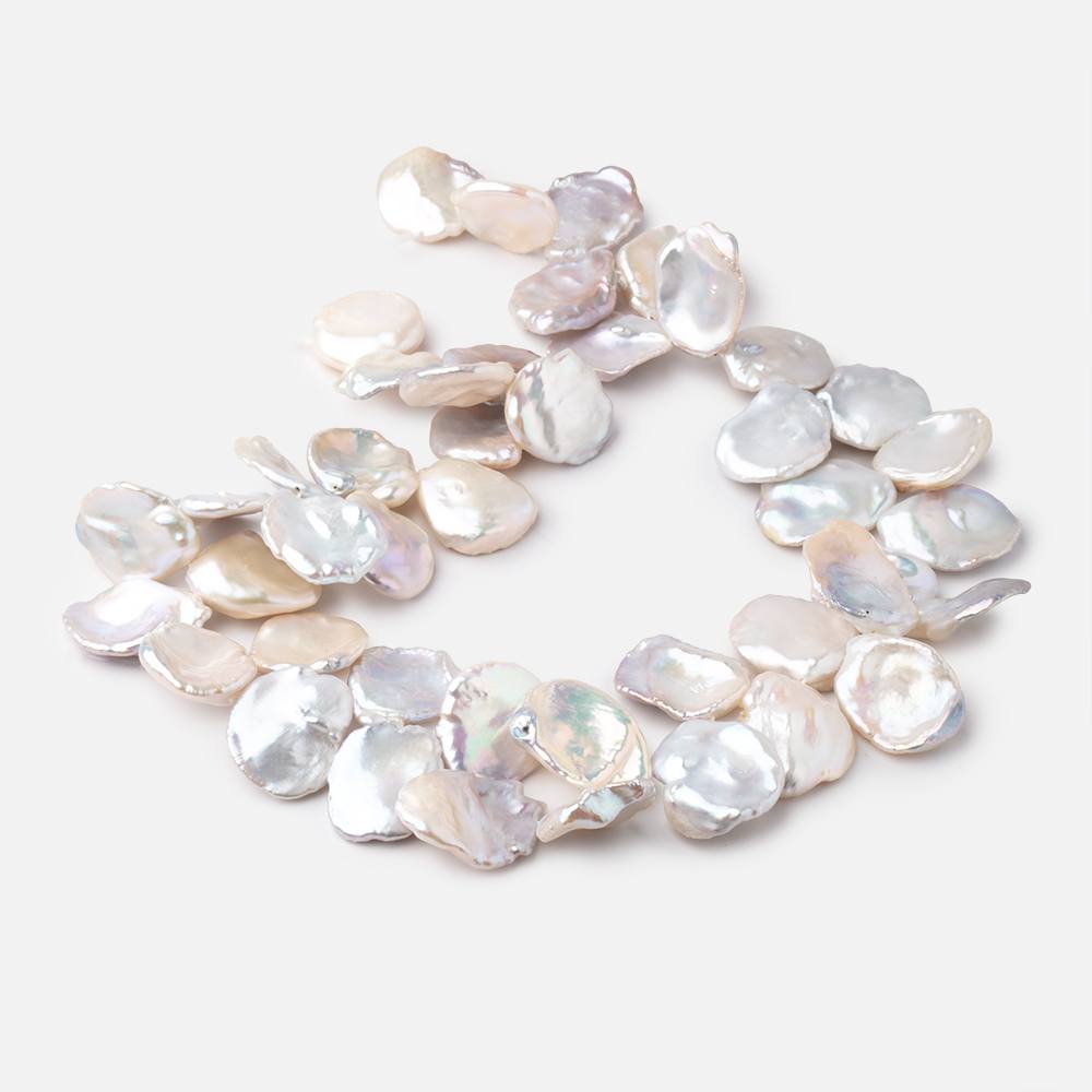 17-23mm Creamy White Top Drill Ultra Keshi Freshwater Pearls 15 inch 45 Beads AA