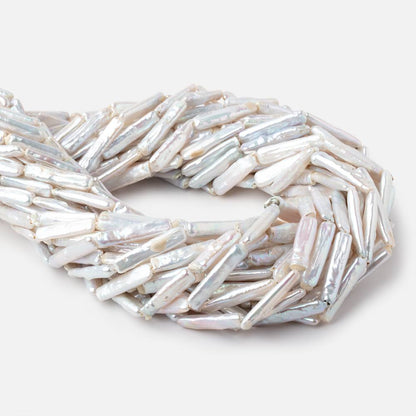 17-23mm Lilac White Rectangle Freshwater Pearls 16 inch 18 beads