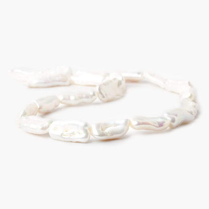 17-24mm Off White Biwa Straight Drill Freshwater Pearls 15 inch 19 pieces