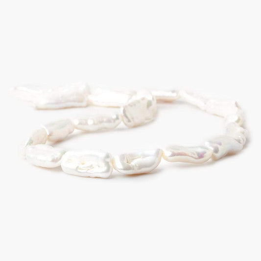 17-24mm Off White Biwa Straight Drill Freshwater Pearls 15 inch 19 pieces