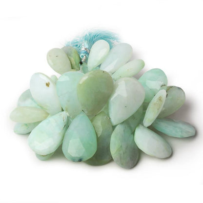 17-28mm Blue Peruvian Opal Faceted Pear Beads 8 inch 40 pieces