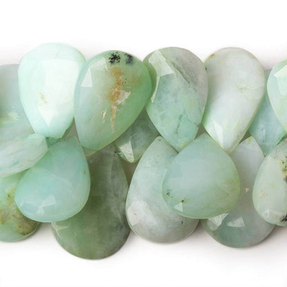 17-28mm Blue Peruvian Opal Faceted Pear Beads 8 inch 40 pieces