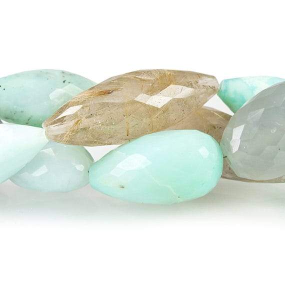 17-32mm Multi Gemstone Faceted Mix Shape Beads 48 inches 61 pieces