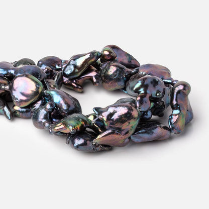 17-35mm Peacock Ultra Baroque Freshwater Pearls 15 inch 12 Beads