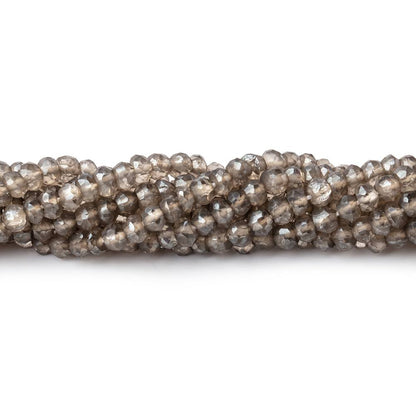 4mm Metallic Smoky Quartz Faceted Rondelle Beads 13 inch 120 pieces