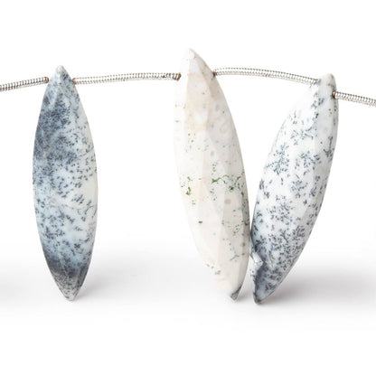 39x10mm Dendritic Opal Top Drilled Faceted Marquise 8 inch 10 beads AA