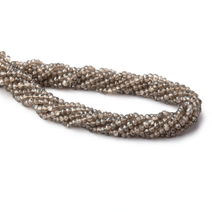 4mm Metallic Smoky Quartz Faceted Rondelle Beads 13 inch 120 pieces