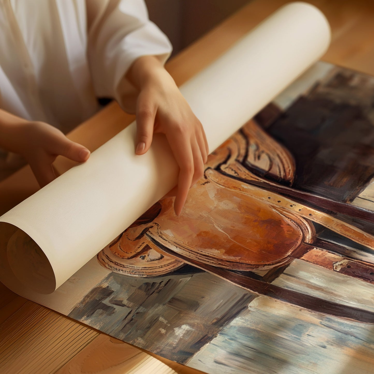 Resting Leather – Western Saddle on Fence Painting