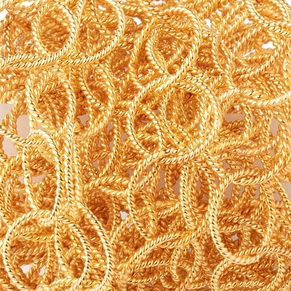 17.5mm 22kt Gold Plated Twisted Satin Round Link Chain