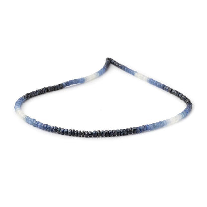3-3.5mm Shaded Blue Sapphire Faceted Rondelles 15.5 inch 205 Beads AA