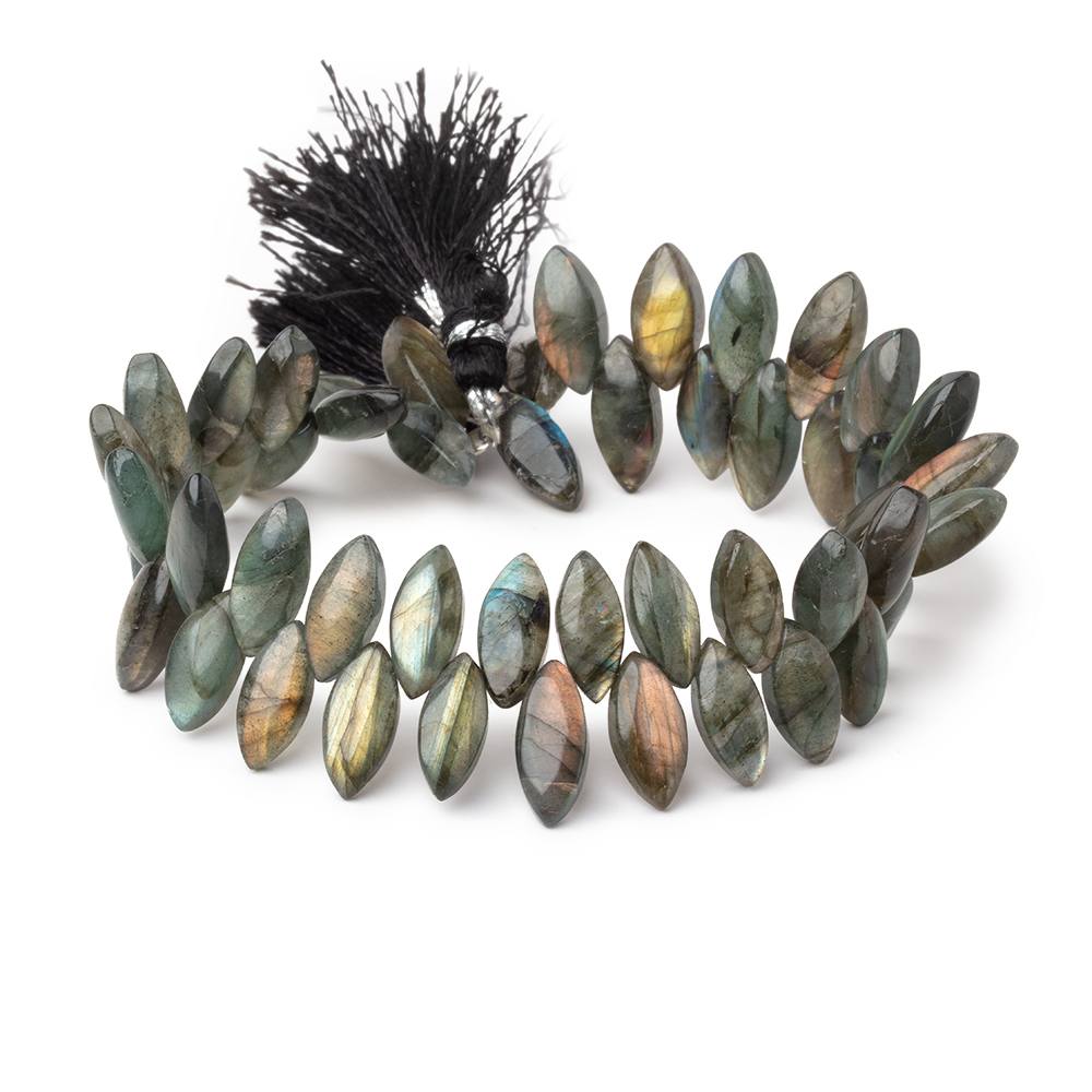 12x5-14x6mm Labradorite Plain Marquise Beads 7 inch 48 pieces