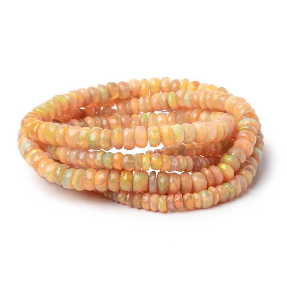 3.5-6mm Golden Ethiopian Opal Faceted Rondelles 18 inch 174 Beads AAA
