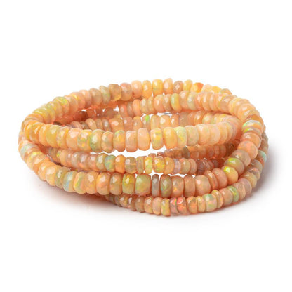 3.5-6mm Golden Ethiopian Opal Faceted Rondelles 18 inch 174 Beads AAA