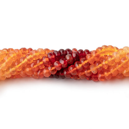 3.5mm Mexican Fire Opal Faceted Rondelles 16 inch 166 beads AAA