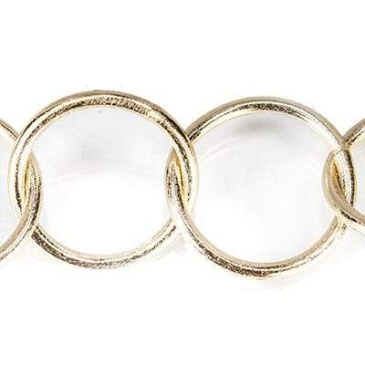 17mm 14kt Gold plated Round Link Chain by the foot