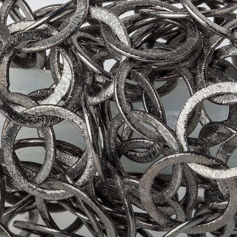 17mm Black Gold Plated Brushed Round Link Chain by the foot