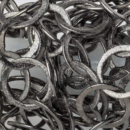 17mm Black Gold Plated Brushed Round Link Chain by the foot