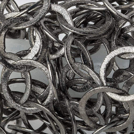 17mm Black Gold Plated Brushed Round Link Chain by the foot