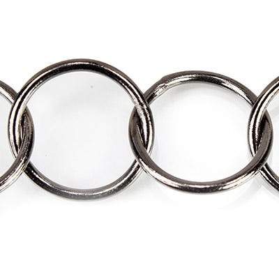 17mm Black Gold plated Plain Round Link Chain by the foot