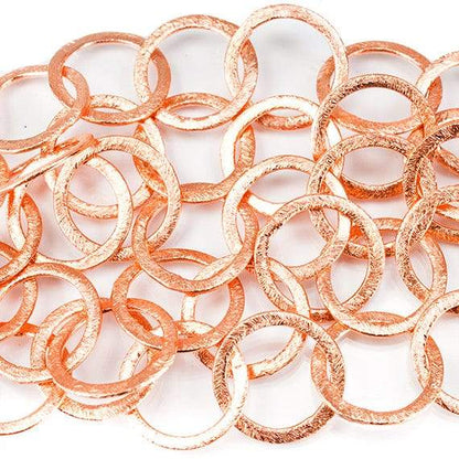 17mm Copper Brushed Round Link Chain by the foot