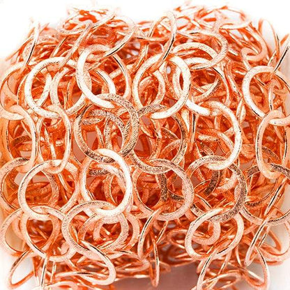 17mm Copper Brushed Round Link Chain by the foot