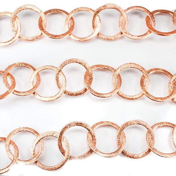 17mm Copper Brushed Round Link Chain by the foot