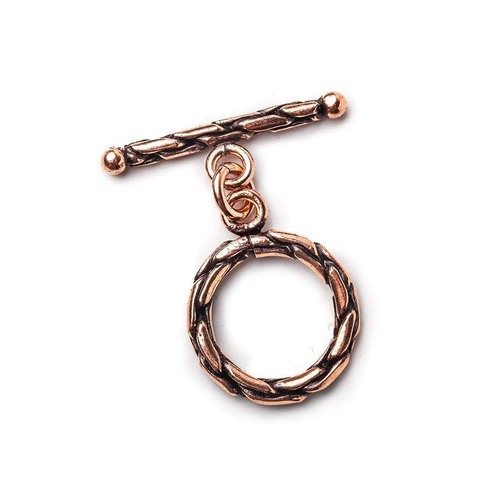 17mm Copper Toggle Woven Design diameter Set of 2