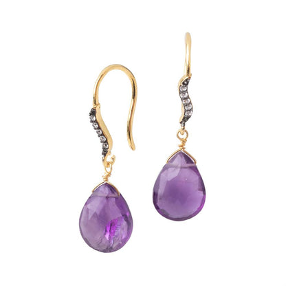 17mm CZ Two Tone Ear Wire Set of 2 pieces