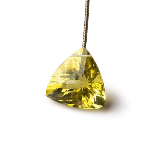 17mm Lemon Quartz Pavilion Faceted Trillion Focal Bead 1 piece