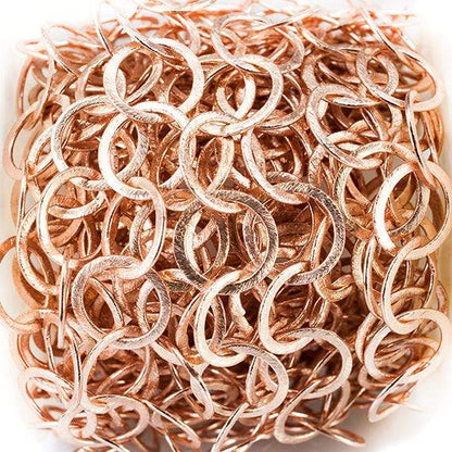 17mm Rose Gold Plated Brushed Round Link Chain by the foot