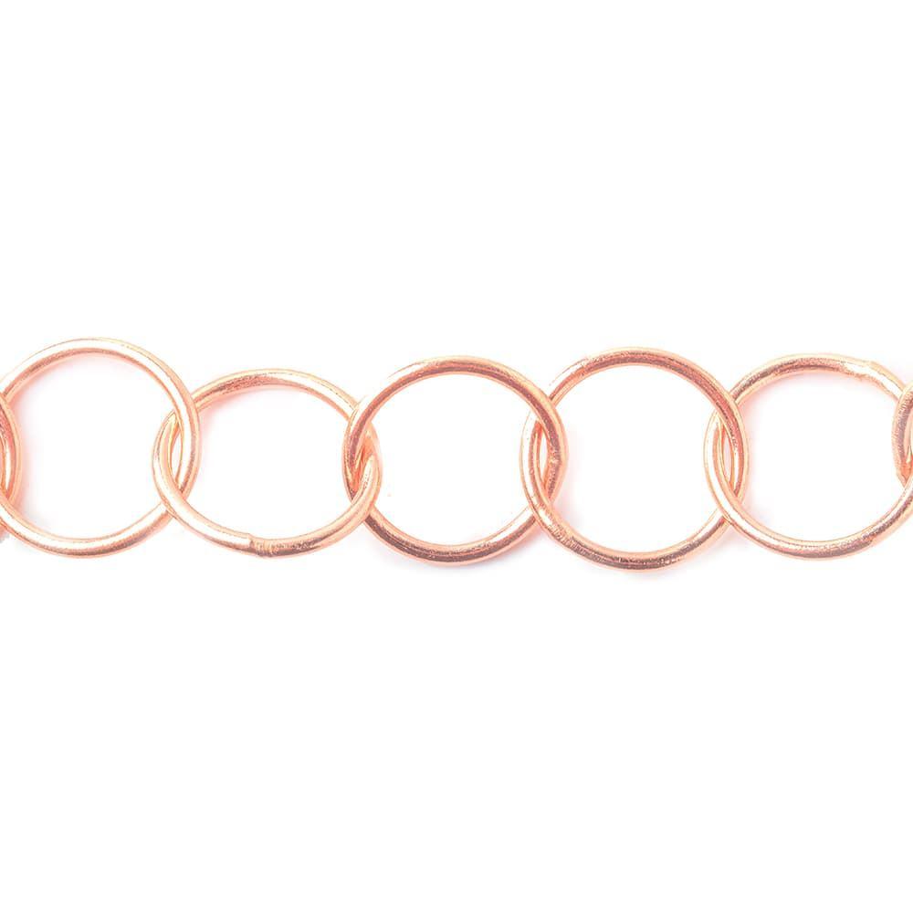 17mm Rose Gold plated Plain Round Link Chain