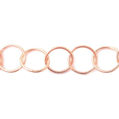 17mm Rose Gold plated Plain Round Link Chain