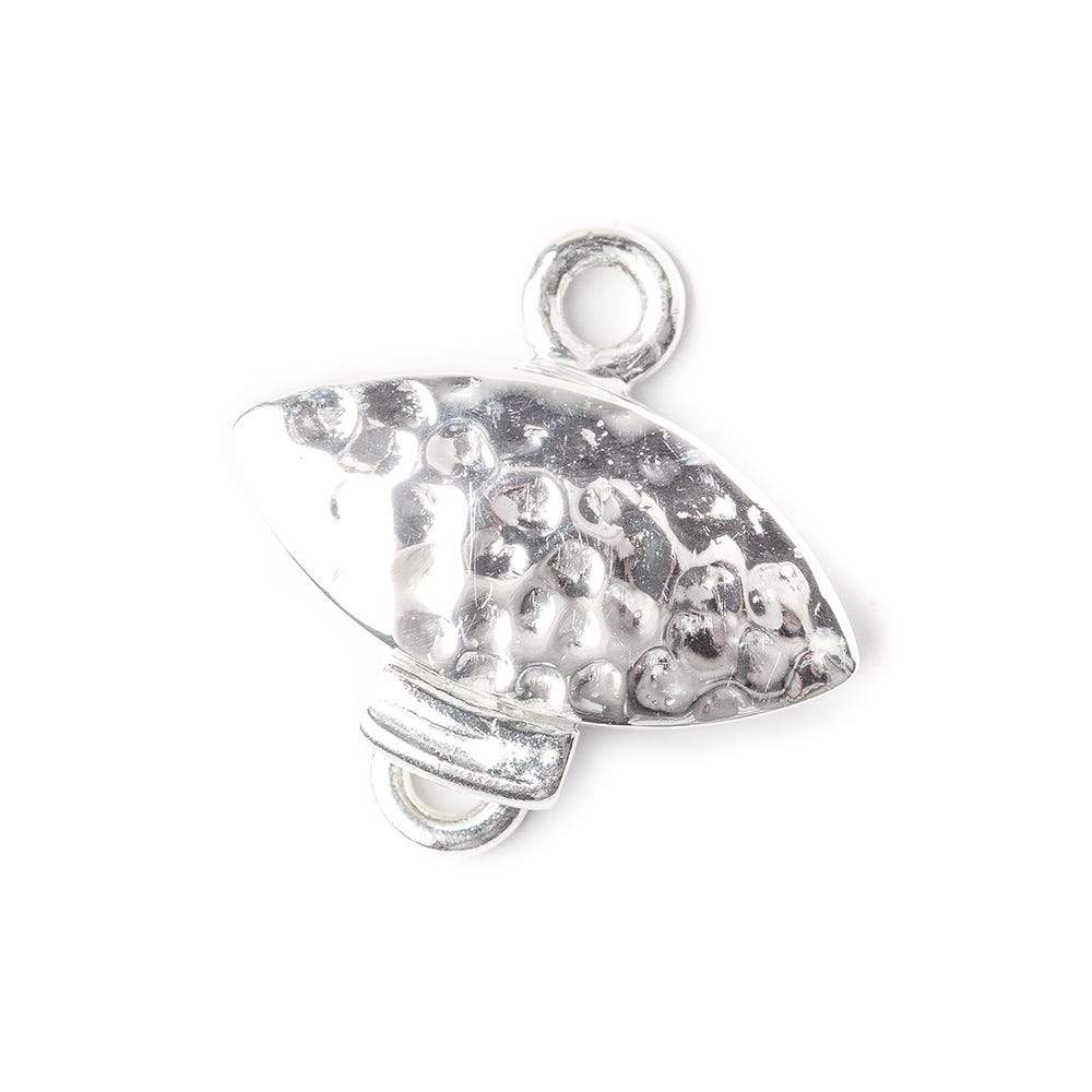 17mm Sterling Silver Box Clasp Marquise Hammered Design 1 piece
