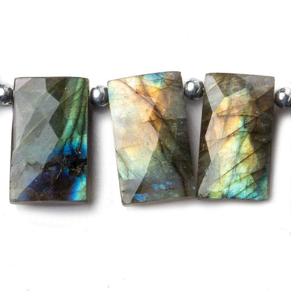 17x10-19x10mm Labradorite top drilled faceted rectangle beads 8 inch 13 pieces