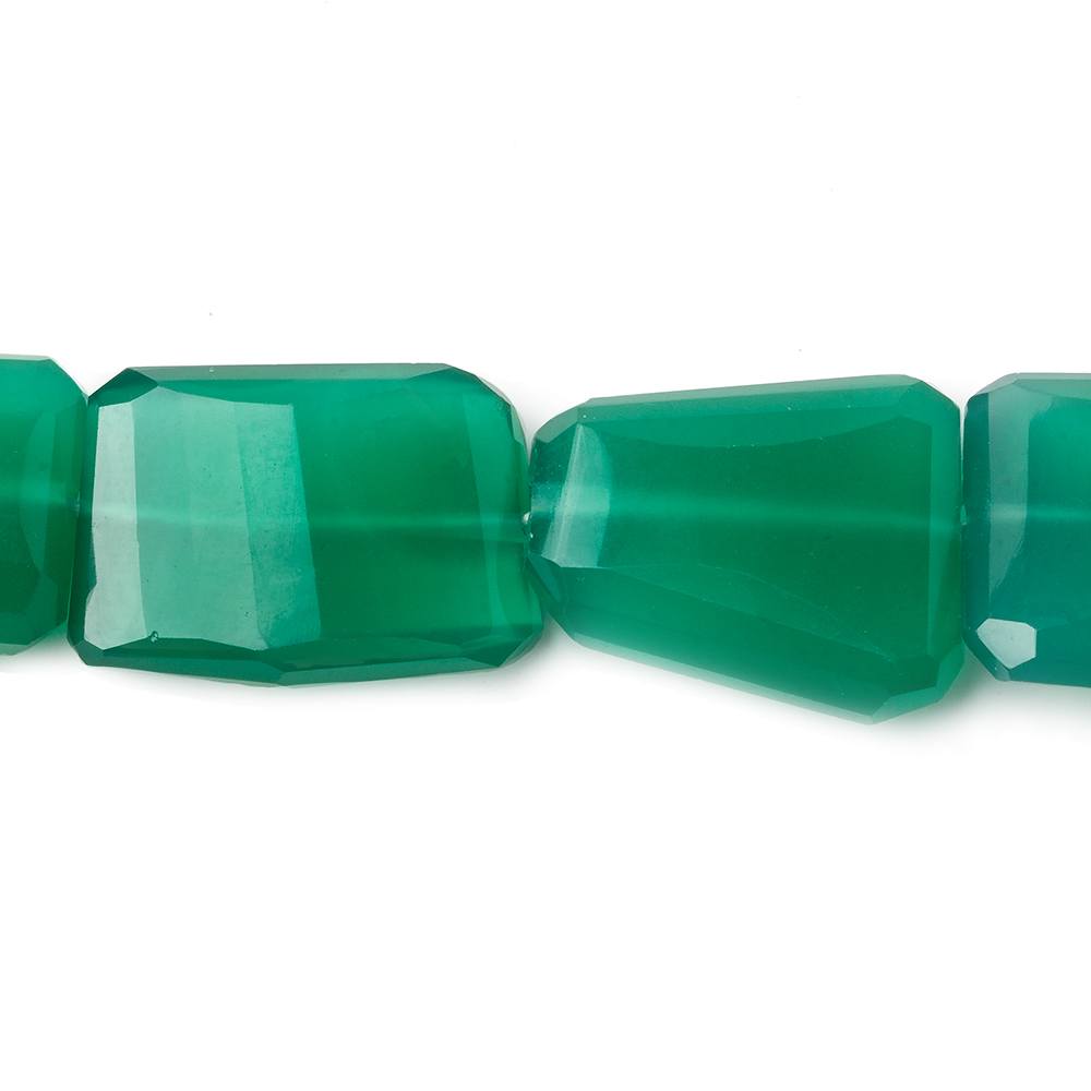 17x10-23x18mm Green Onyx faceted nugget beads 15 inch 19 pieces