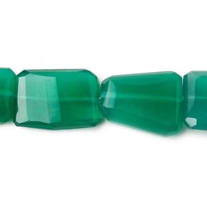 17x10-23x18mm Green Onyx faceted nugget beads 15 inch 19 pieces