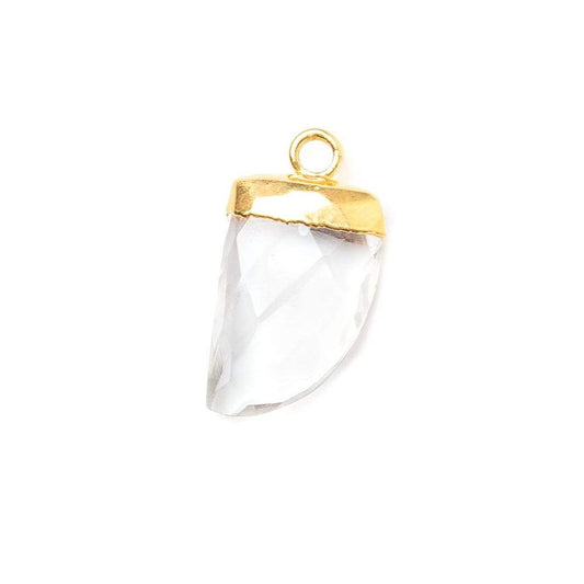 17x10mm Gold Leafed Crystal Quartz Horn Pendant 1 piece
