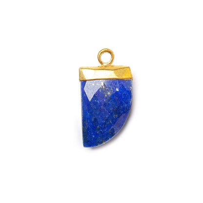 17X10mm Gold Leafed Lapis Lazuli Horn Pendant 1 piece