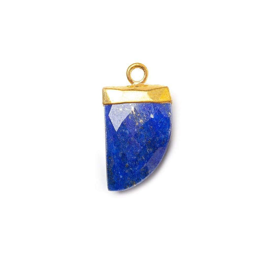 17X10mm Gold Leafed Lapis Lazuli Horn Pendant 1 piece