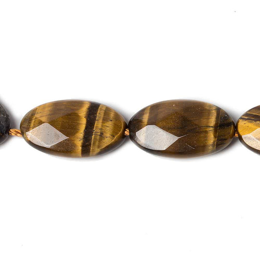 17x10mm Tiger's Eye faceted oval beads 15 inch 22 pieces