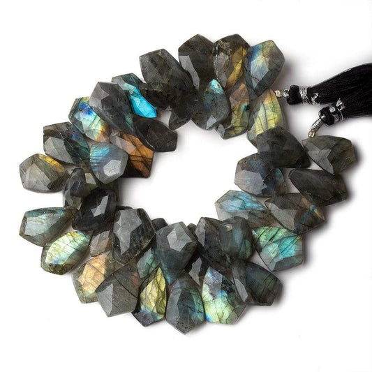 17x12-20x12mm Labradorite Faceted Shield Beads 8 inch 40 pieces
